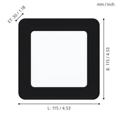 Встраиваемый светодиодный светильник Eglo Fueva 99187
