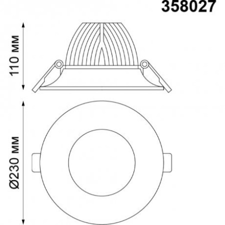 Встраиваемый светодиодный светильник Novotech Glok 358027