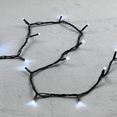 Гирлянда Нить 10м Белая 220В, 100 LED, Провод Черный ПВХ, IP54