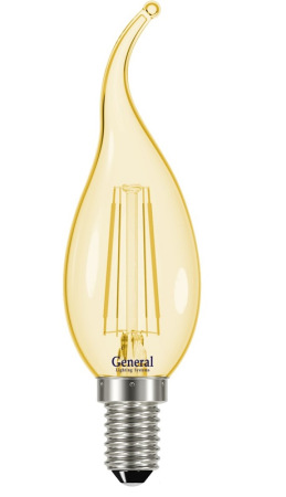 Светодиодная лампа GLDEN-CWS-7-230-E14-4500 1/10/100 золотое стекло