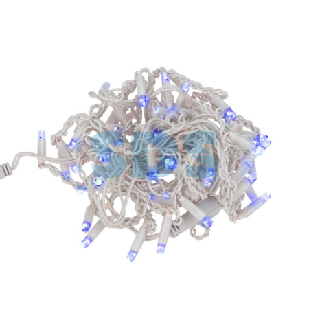 Гирлянда Айсикл (бахрома) светодиодный, 2,4 х 0,6 м, белый провод, 230 В, диоды синие, 76 LED