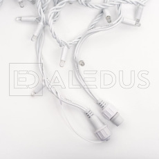 Гирлянда (Нить) ALEDUS 10 м, белый провод, каучук (резина), теплый белый, с мерцанием