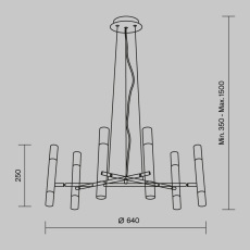 Подвесная люстра Maytoni Vigo MOD031PL-12B