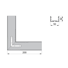 Соединитель  RVE-CONNECT-90  угловой 90° для встраиваемого профиля 50x32 мм.