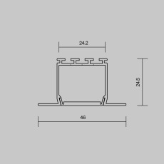 Алюминиевый профиль встраиваемый ALM-4625-S-2M