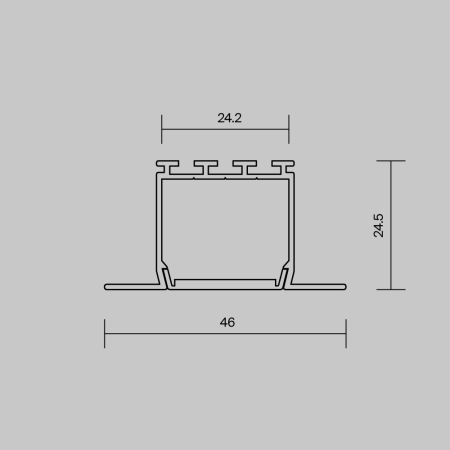 Алюминиевый профиль встраиваемый ALM-4625-S-2M
