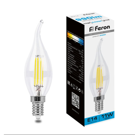 Лампа светодиодная Feron LB-714 Свеча на ветру E14 11W 6400K