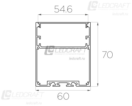 Профиль накладной алюминиевый LC-LP-7060-2 Anod