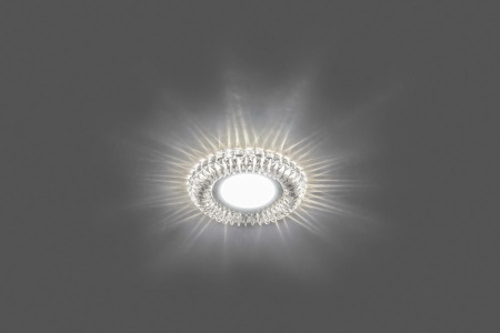 Светильник потолочный встраиваемый со светодиодной подсветкой 15LED*2835 SMD 4000K, MR16 50W G5.3, прозрачный, хром, CD904 с драйвером в комплекте