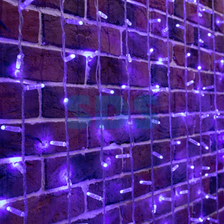 Гирлянда Светодиодный Дождь 2х9м, постоянное свечение, Прозрачный провод, 230 В, диоды СИНИЕ, 2200 LED ( партия 2020 - 1200 LED)