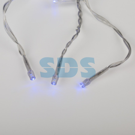 Гирлянда Айсикл (бахрома) светодиодный, 1,8 х 0,5 м, Прозрачный провод, 230 В, диоды синие