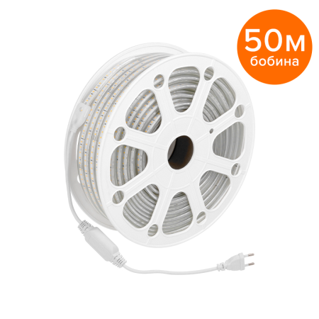 Светодиодная лента герметичная WOLTA WLS-220V-2835-10W/6500/S120 220В SMD2835 120led/м 10Вт/м 750лм/м 6500К IP65